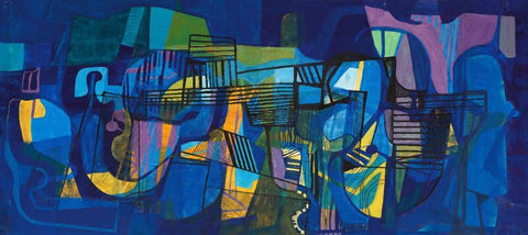 Contemporary Abstract Art  - The Jazz Musicians - Canvas Prints by Richard Cruz