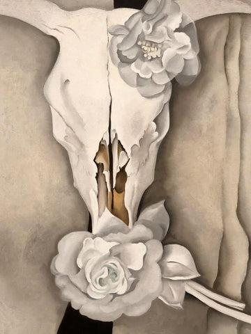 Cows Skull With Calico Roses - Georgia OKeeffe - Canvas Prints by Georgia OKeeffe