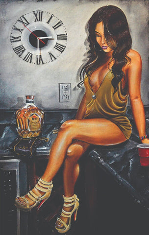 Crown Royal Whiskey Girl Bar - Canvas Prints by Deepak Tomar