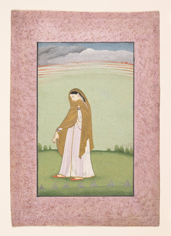 Indian Miniature Art - Pahari Style - Abhisarika Nayika by Kritanta Vala