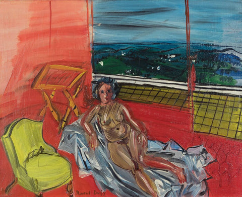Nude In The Studio de Vence (Nu dans l Atelier de Vence) - Raoul Dufy by Raoul Dufy