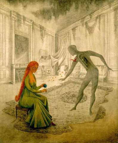 Dead Leaves (Las Hojas Muertas) - Remedios Varo - Surrealist Painting by Remedios Varo