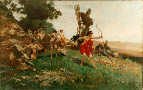 Diana Hunting with her Nymphs - John Gleich - Vintage Orientalist Painting - Art Prints