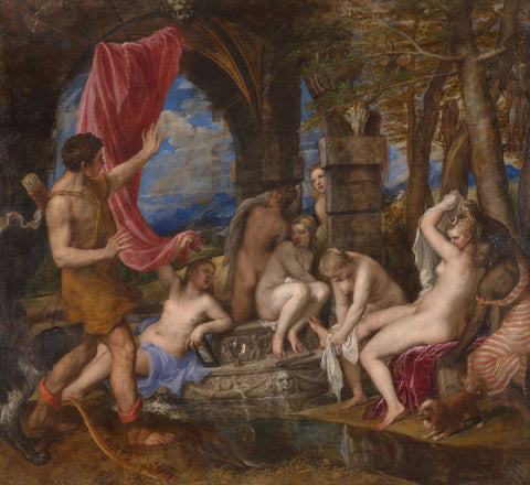 Diana and Actaeon - Canvas Prints by Titian