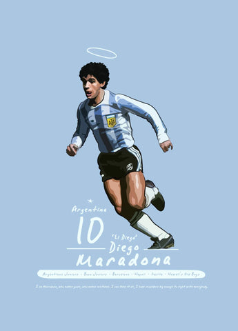 Diego Maradona - Football Legend - Sports Art Poster by Joel Jerry