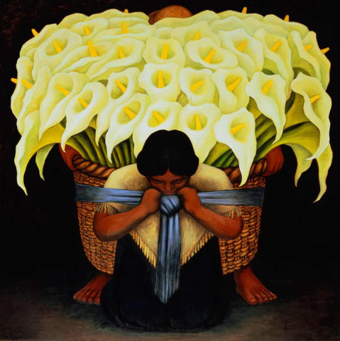 The Flower Carrier With Calla Lilies by Diego Rivera