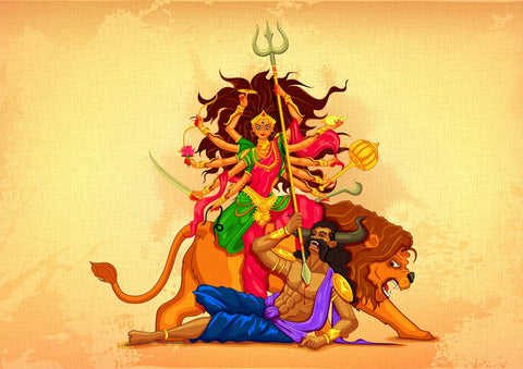 Digital Indian Art - Maa Durga by Christopher Noel