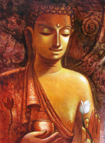 Divine Buddha Painting - Large Art Prints by Sina Irani
