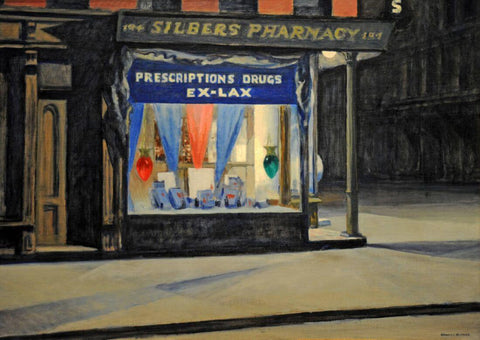 Drug Store - Edward Hopper Painting -  American Realism Art - Large Art Prints