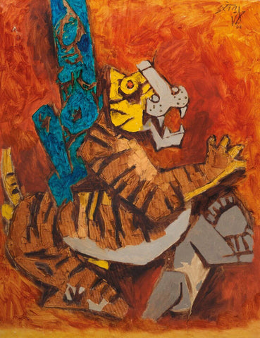 Durga - Maqbool Fida Husain Painting by M F Husain