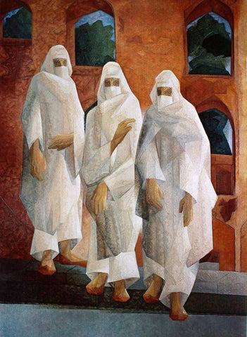 Purdah - Canvas Prints by Jehangir Sabavala