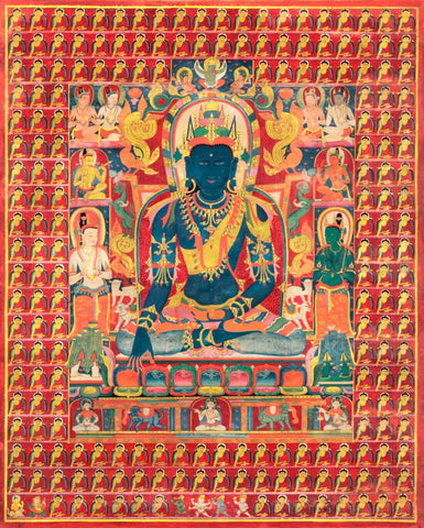 Early Painting of Akshobya Buddha - Tibet 13th Century by Tallenge