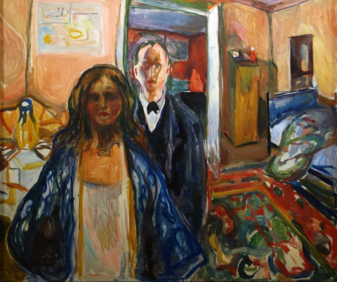 The Artist And His Model– Edvard Munch Painting - Life Size Posters