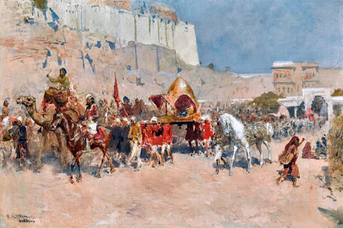 Wedding Procession In Jodhpur - Edwin Lord Weeks by Edwin Lord Weeks