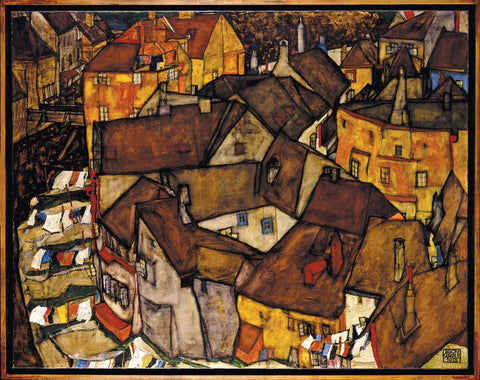 Egon Schiele - Krumau Hauserbogen (Crescent of Houses) by Egon Schiele