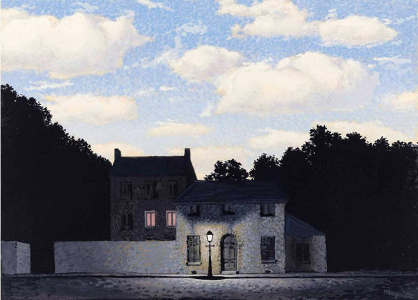 Empire of the Lights, 1955 (L'Empire des Lumieres) - Rene Magritte - Surrealist Art Painting - Life Size Posters