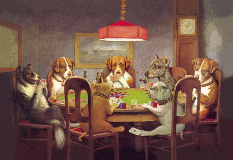 Dogs Playing Poker - Life Size Posters by Cassius Marcellus Coolidge