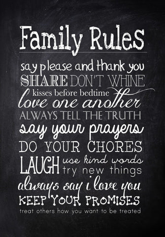 Family Rules - Canvas Prints