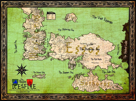 Fan Art From Game Of Thrones - Map of Essos by Mariann Eddington