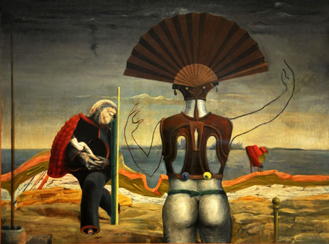 Femme, Viellard Et Fleur - (Woman, Old Man, And Flower) - Life Size Posters by Max Ernst