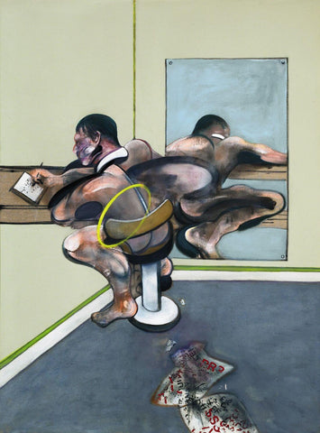 Figure Writing Reflected In A Mirror – Francis Bacon - Abstract Expressionist Painting - Life Size Posters