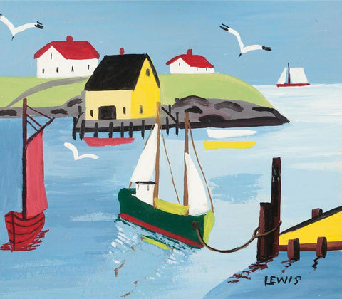 Fishing Vessels  Nova Scotia - Maud Lewis - Canvas Prints by Maud Lewis
