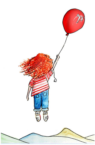 Floating With Balloons - Art Prints