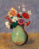 Flowers In  A Vase (Fleurs Dans Un Vase Verte) - Odilon Redon - Floral Painting - Posters