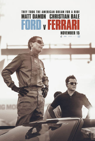 Ford Vs Ferrari - Christian Bale - Matt Damon - Le Mans 66 - Hollywood English Action Movie Poster - Art Prints
