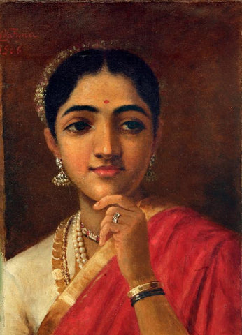 Four Portraits Studies Woman 2 - Life Size Posters by Raja Ravi Varma