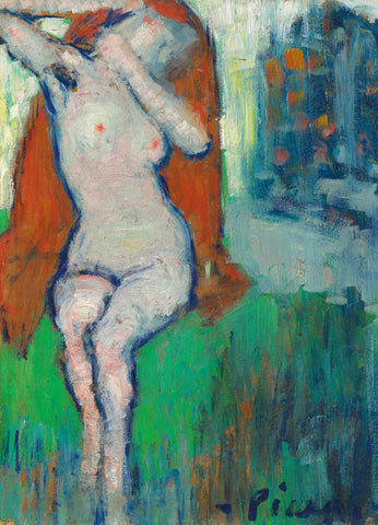Françoise Gilot - Female Nude (Femme nue Assise) – Pablo Picasso Painting by Pablo Picasso