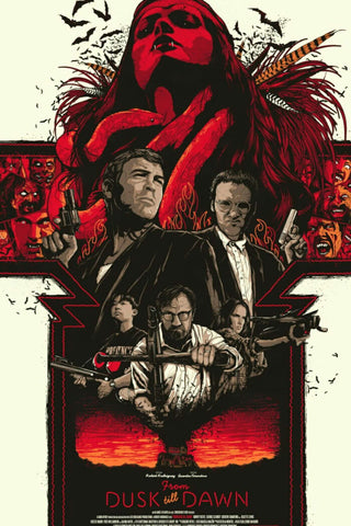 From Dusk Till Dawn - Quentin Tarantino - Robert Rodriguez Hollywood Movie Art Poster by Joel Jerry