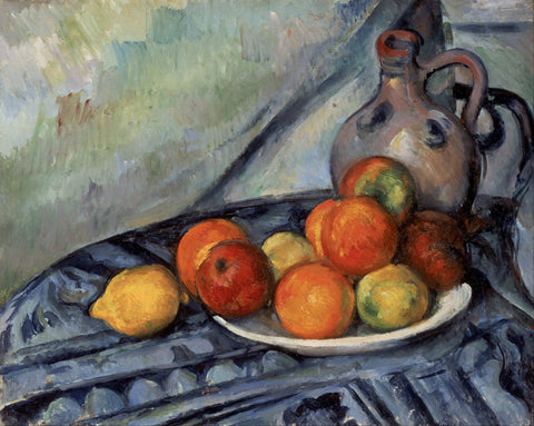 Fruit and a Jug on a Table - Posters by Paul Cézanne