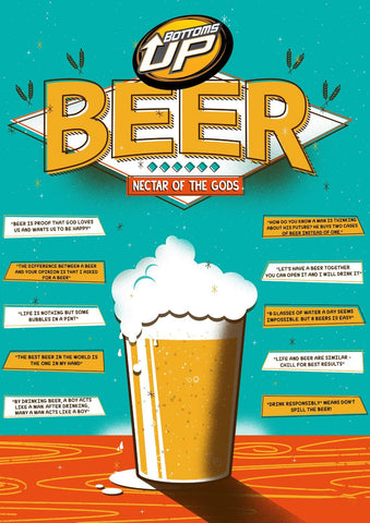 Funny Beer Quotes - Home Bar Wall Decor Poster Art Beer Lover Gift by Tallenge Store