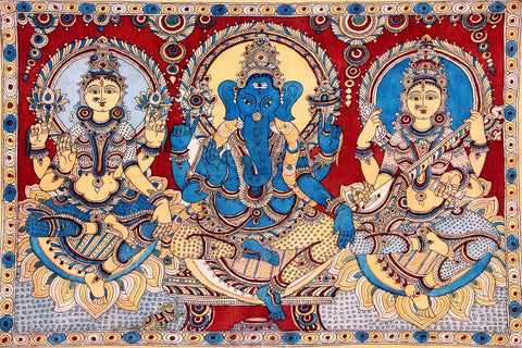 The Great Triad Of Lakshmi Ganesha And Saraswati by Tallenge Store