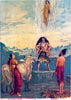 Gangawataran - Descent of Ganga - Raja Ravi Varma Oleograph Print- Indian Painting - Framed Prints