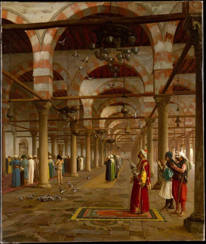 Prayer In The Mosque - II - Canvas Prints by Jean Leon Gerome