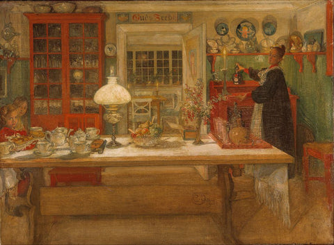 Getting Ready For A Game - Carl Larsson - Impressionist Art Painting by Carl Larsson