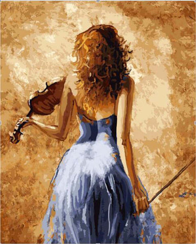 Girl With The Violin #1 - Canvas Prints by Sina Irani