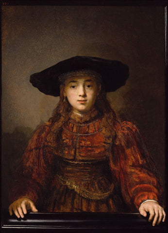 Girl in a Picture Frame - Rembrandt van Rijn by Rembrandt