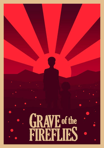 Grave Of The Fireflies - Studio Ghibli - Japanaese Animated Movie Fan Art Poster - Large Art Prints by Tallenge