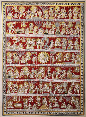 Hanuman Chalisa - Phad Ramayan Painting - Canvas Prints