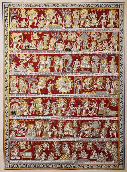 Hanuman Chalisa - Phad Ramayan Painting - Framed Prints