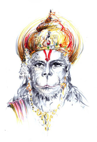 Hanuman - Art Print Poster 2 - Canvas Prints by Kritanta Vala