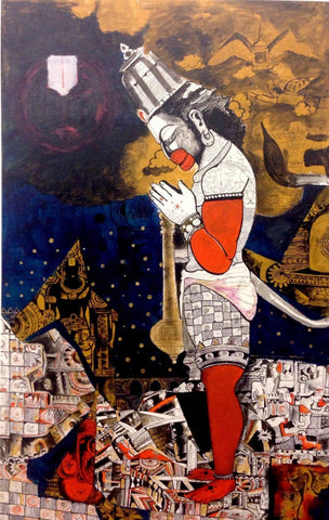 Indian Miniature Paintings - Hanuman by Kritanta Vala