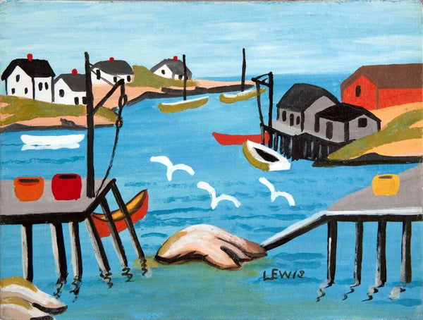 Harbour Scene - Maud Lewis - Folk Art Painting - Canvas Prints
