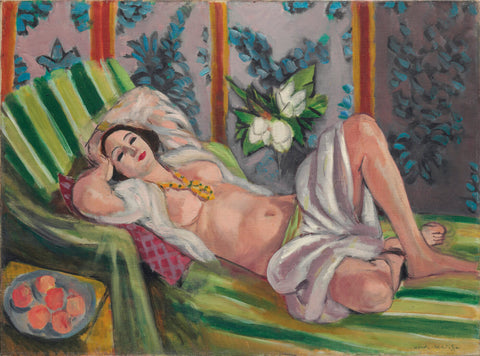 Odalisque Lying Down With Magnolias (Odalisque Couchée Aux Magnolias) 1923 – Henri Matisse Painting by Henri Matisse