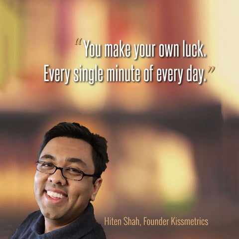 Hiten Shah - Kissmetrics Founder - You make your own luck - Canvas Prints by William J. Smith