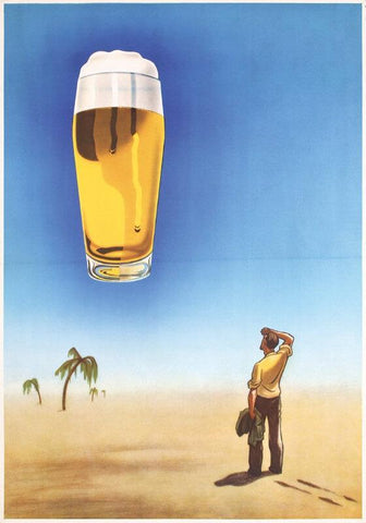 Home Bar Wall Decor - Beer Mirage - Canvas Prints by Tallenge Store