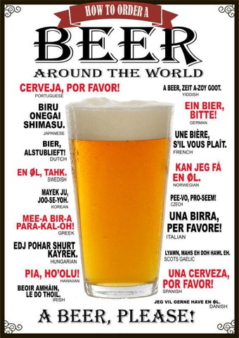 Home Bar Wall Decor - How To Order Beer Around The World - Framed Prints by Tallenge Store